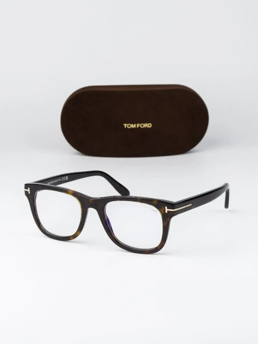 Tom Ford Women Eyeglasses Havana Square FT5820-B 052 NEW AUTHENTIC
